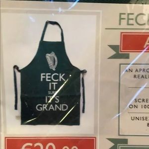 Feck It Sure Is Grand Irish Apron Adult Green